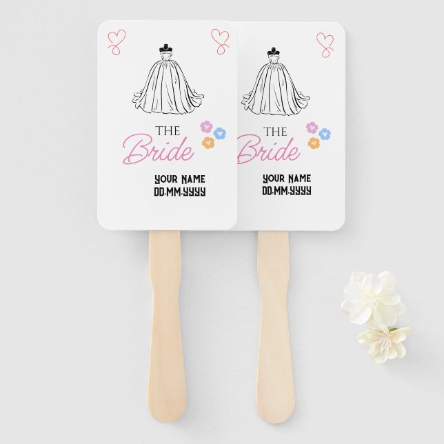 Custom Bride: A Cool Touch for Your Wedding Hand Fan (Front and Back)