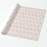 Custom Bride and Groom Initial, Wedding Shower Wrapping Paper<br><div class="desc">This wrapping paper is perfect for the future Mr. and Mrs. It is customizable with your couple's initials. The paper features a blush pink background with a faux gold glitter engagement ring. This paper can be used for engagement gifts, bridal showers, wedding showers, bachelorette party gifts, and wedding presents. The...</div>