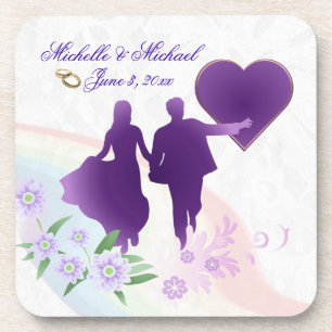 Custom Bride and Groom Keepsake Cork Coasters #2