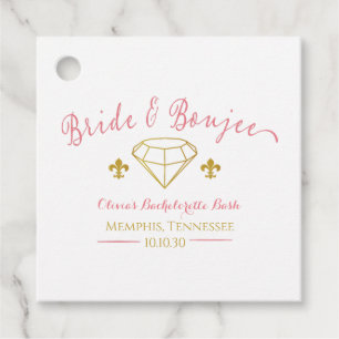 Custom Bride Boujee Diamond Bachelorette Party Favour Tags