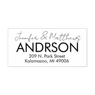 Custom Bride Groom and Return Address Self-inking  Self-inking Stamp