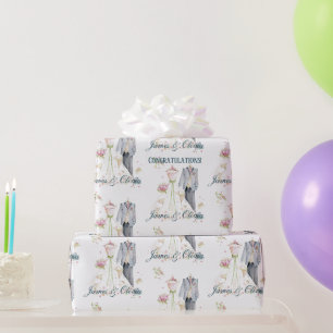 Custom Bride & Groom Wedding Dress Wrapping Paper