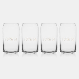 Custom Bride & Groom's Initials Thank you Can Glass