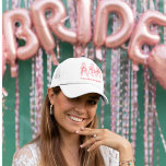 Custom Bride  | Pink Monogram Future Mrs Trucker Hat<br><div class="desc">Top off the celebration with this personalized bride trucker hat, featuring a bold blush pink monogram, modern calligraphy that says “The Bride, ” and a custom name underneath. Fun, lightweight, and Insta-worthy – this hat is perfect for beach bachelorettes, bridal party photos, or a casual wedding weekend vibe. A must-have...</div>