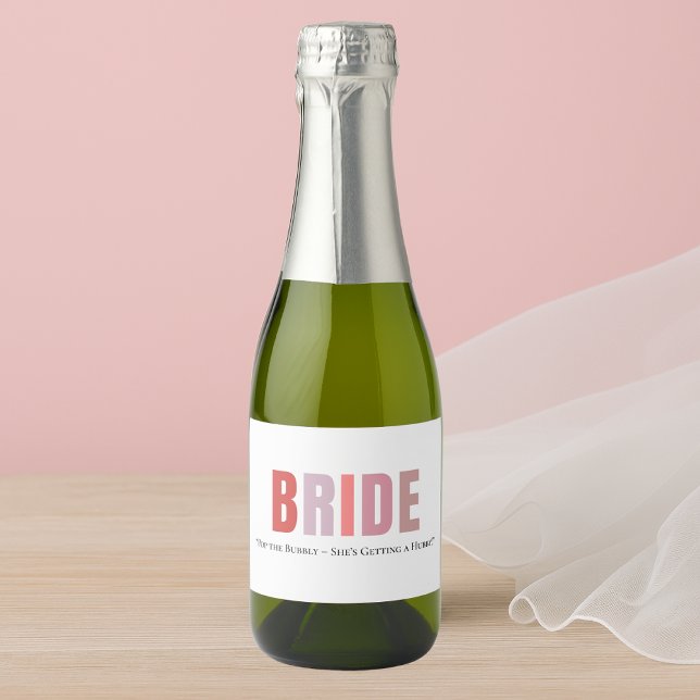 Custom Bride Wine Label | Pink Monogram (Creator Uploaded)
