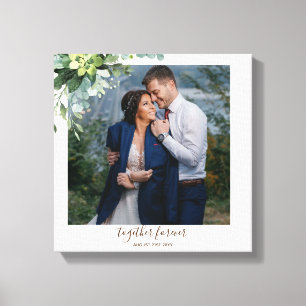 Custom Bridesmaid Bridal Party Gifts Greenery  Canvas Print