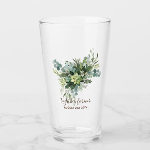 Custom Bridesmaid Bridal Party Gifts Greenery Glass