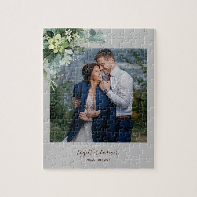 Custom Bridesmaid Bridal Party Gifts Greenery  Jigsaw Puzzle (Vertical)