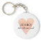 Custom bridesmaid coral watercolor heart keychains