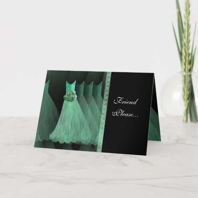 Custom Bridesmaid Invitation - MINT GREEN Gowns (Front)
