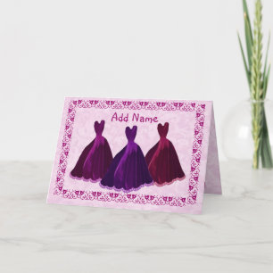 CUSTOM - Bridesmaid Invitation Purple Velvet Gowns