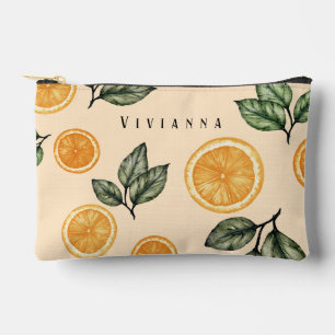 Custom Bridesmaid Orange Citrus  Accessory Pouch
