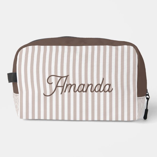 Custom Bridesmaid Striped Cosmetic Bag (Front)