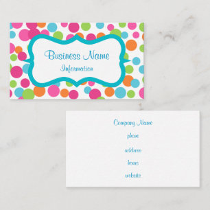 Custom Bright Candy Dots Business Cards