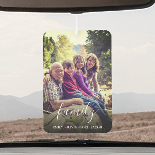 Custom Bright Filter Family Photo Modern Script Air Freshener