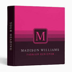 Custom Bright Hot Pink Purple Brown Color Block Binder