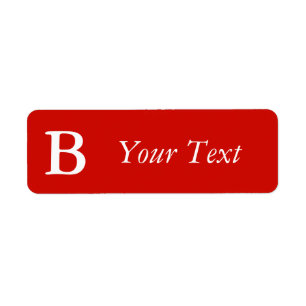 Custom Bright Red Monogrammed Labels or Gift Tags