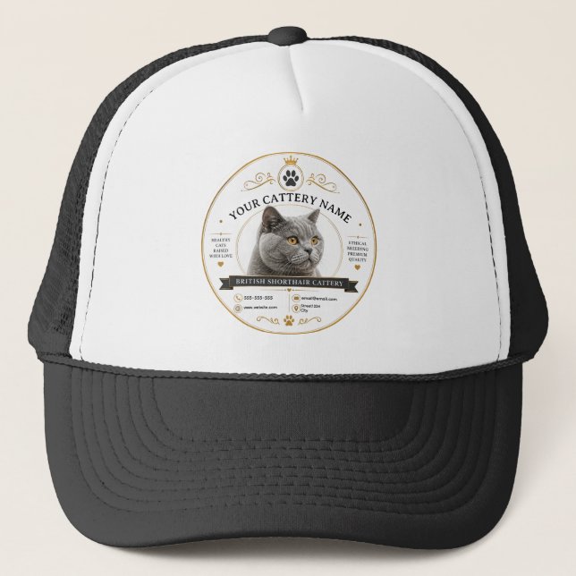 Custom British Shorthair Cattery   Trucker Hat (Front)