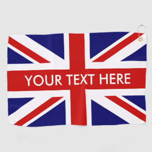 Custom British Union Jack flag golf towel gift