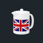 Custom British UNION JACK flag tea pots<br><div class="desc">Custom British UNION JACK flag tea pots.
English pride design. Personalize with name or funny quote.
UK United Kingdom GB Great Britain England.</div>