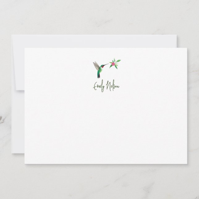 Custom Broad-tailed Hummingbird Note Card (Front)