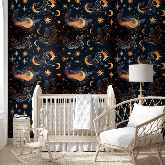 Custom Bronze gold accent celestial Wallpaper (Kids)