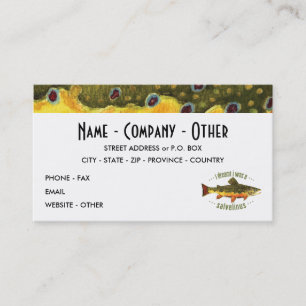 Custom Brook Trout Fishing Business Card