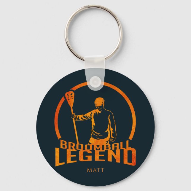 Custom Broomball Legend Cute Sports Keychain (Front)
