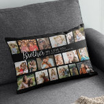 Custom Brother 18 Photo Collage Lumbar Pillow<br><div class="desc">Discover our photo-centric scatter cushion, an ideal gift for your favorite brother. Perfect for birthdays or christmas, these pillows allows you to feature 18 photos as a sentimental keepsake. Emblazoned with a cheerful 'we love you' text, you have the flexibility to change or delete the message to suit any occasion....</div>