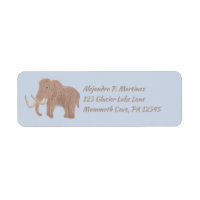 Custom Brown, Blue Woolly Mammoth Return Address