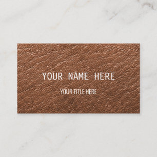 Custom Brown Leather Design   Business Card