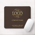 Custom Brown Promotional Company Business Logo Mouse Pad<br><div class="desc">Elegant Modern Custom Brown and Gold Promotional Company Business Logo Mouse Pad . Perfect for corporate marketing and small business branding, this minimalist design offers a sleek look that enhances your brand. Personalize it with your text and logo for effective promotional advertising. Ideal for professionals who want to keep business...</div>