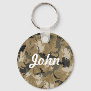 Custom Brown Reptile Camouflage Key Chain