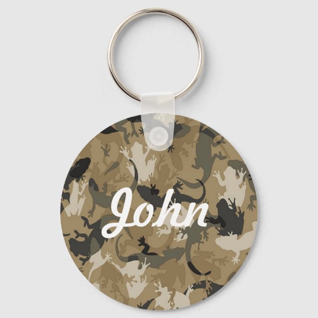 Custom Brown Reptile Camouflage Key Chain (Front)