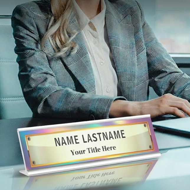 Custom Brushed Gold | Professional Modern Desk Name Plate (Creator Uploaded)