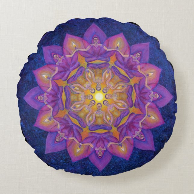 Custom Brushed Polyester Round Throw Cushion 41cm (Front)