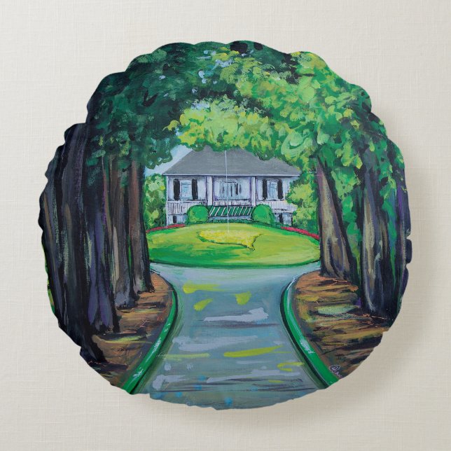 Custom Brushed Polyester Round Throw Pillow (16") (Front)