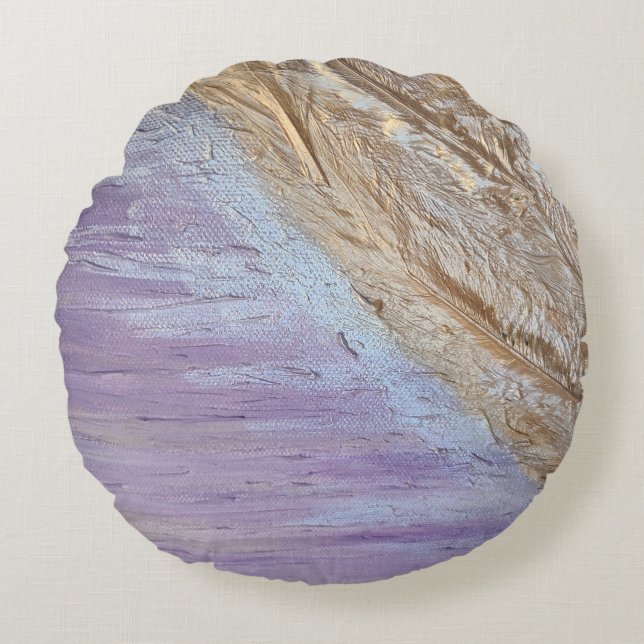 Custom Brushed Polyester Round Throw Pillow (16") (Front)