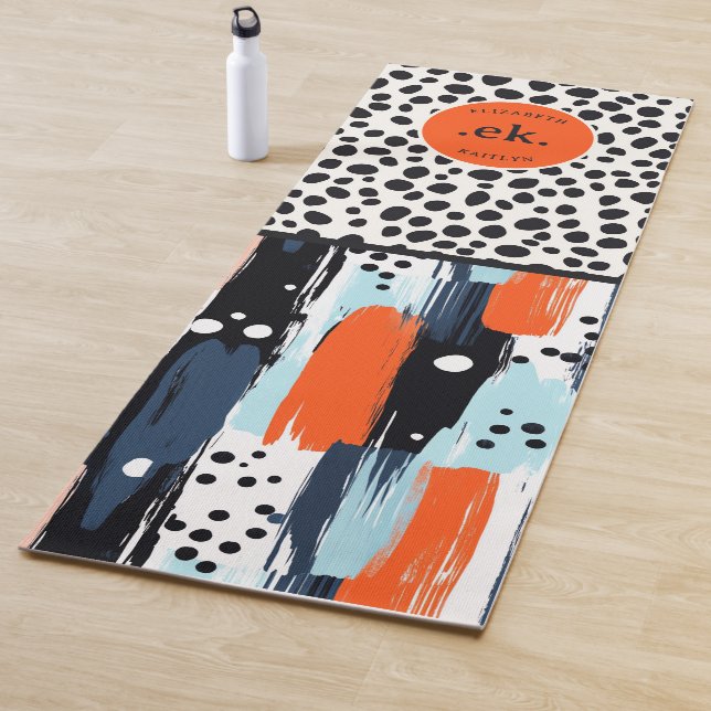 Custom Brushstroke Dalmatian Dog Abstract Pattern Yoga Mat (In Situ)