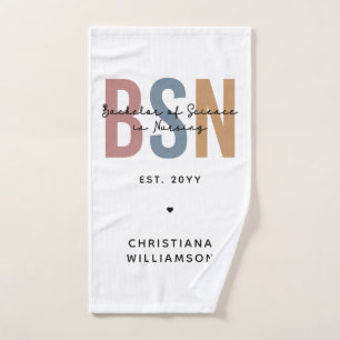 Custom BSN Bachelor of Science in Nursing Hand Towel