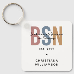 Custom BSN Bachelor of Science in Nursing Keychain