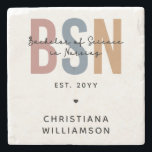 Custom BSN Bachelor of Science in Nursing Stone Coaster<br><div class="desc">BSN Bachelor of Science in Nursing Personalized Nursing School Graduation Gifts!</div>