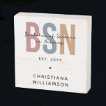 Custom BSN Bachelor of Science in Nursing Wooden Box Sign<br><div class="desc">BSN Bachelor of Science in Nursing Personalized Nursing School Graduation Gifts!</div>