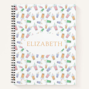 Custom Bubble Tea Pattern Photo Cute Name Notebook