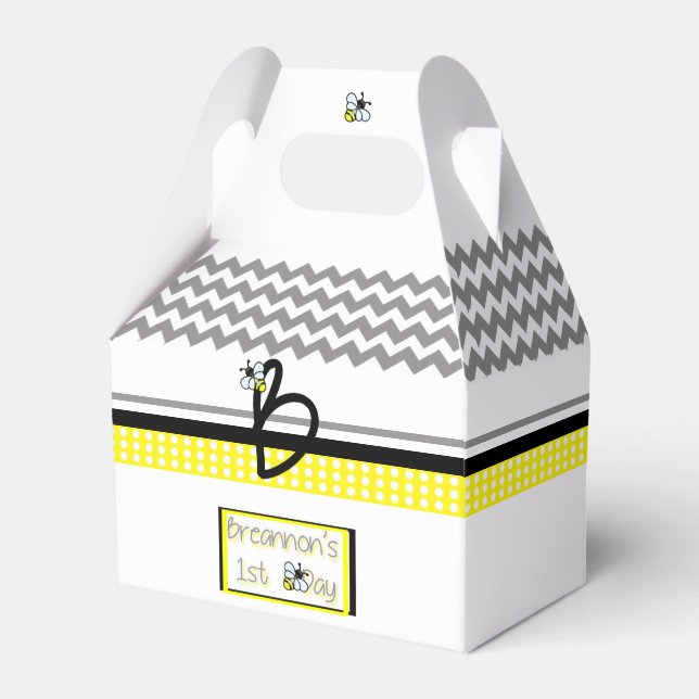 Custom Bumble Bee Birthday Favour Box (Front Side)