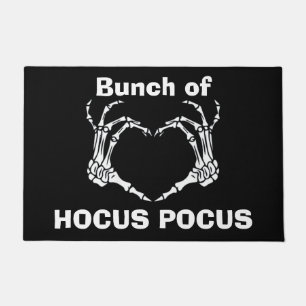 Custom BUNCH OF HOCUS POCUS Skeleton Hand Heart  Doormat