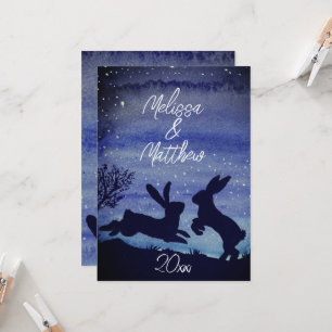 Custom Bunny Rabbit Blue Night Anniversary Wishes