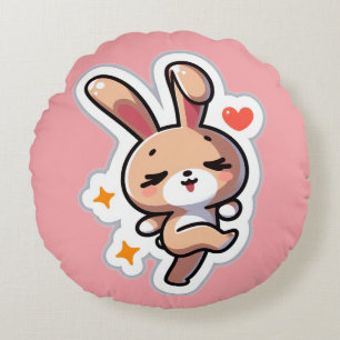 Custom Bunny Round Pillow