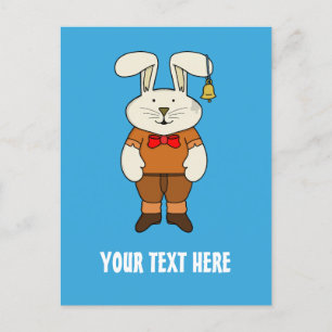 Custom Bunny with a bell in his ear Postcard