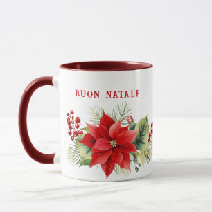 Custom Buon Natale Floral Kitchen Accessories Mug